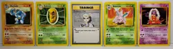 LOT OF 5 VINTAGE BASE SET POKEMON CARDS UNCOMMON ALL DIFFERENT MP - Image 1