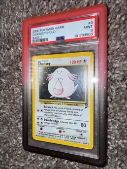 Pokemon Base Set 2 Chansey Holo Rare PSA 9 Mint, #3/130 - Image 3