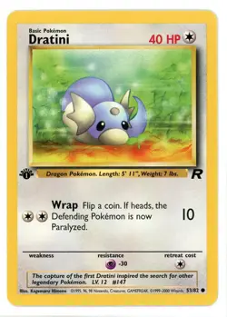 Dratini 53/82 1st Edition Team Rocket Pokemon Card - Image 1