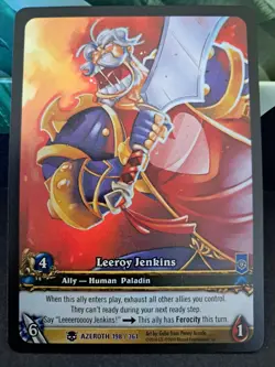 WOW TCG Leeroy Jenkins Ally Azeroth 198/361 2010 Regular English Rare - Image 1
