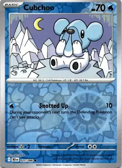 Pokemon Cubchoo 025/086 Black Bolt Reverse Holo NM - Image 1