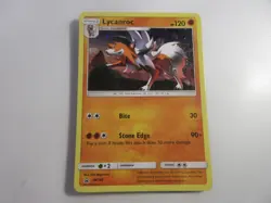 Lycanroc Holo Promo SM105 Pokemon Card Played - Image 1