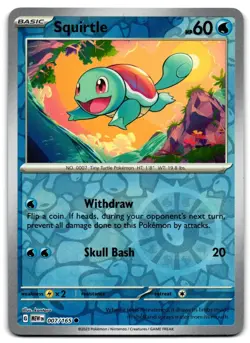 Squirtle 007/165 - 🌊 151 Common Pokemon TCG Reverse Holo 🖤 - LP - Image 1
