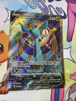 Pokemon TCG Dhelmise V Full Art Ultra Rare Holo 187/202 Sword & Shield HP220 EN - Image 1