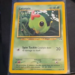 Pokemon Caterpie 53/75 Neo Discovery 20+ YEAR OLD CARD! YUKA MORII LP+ - Image 1