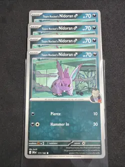 4x Team Rocket's Nidoran 117/182 Sv10: Destined Rivals PLAYSET x4 - Pokemon TCG - Image 1