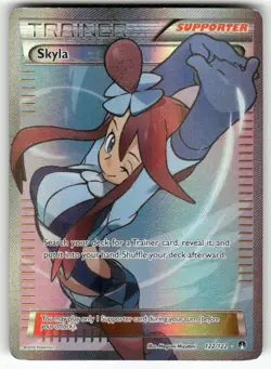 Skyla 122/122 Ultra Rare BREAKpoint Pokemon Holo Heavily Played - Image 1