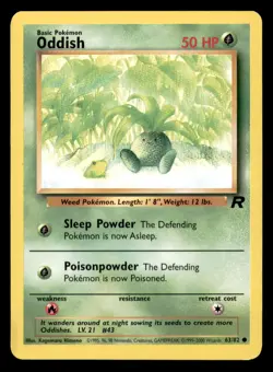 Oddish 63/82 Common Team Rocket Pokemon Unlimited Moderately Played - Image 1