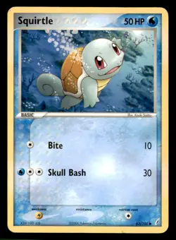 Squirtle 63/100 Common Crystal Guardians Pokemon Moderately Played - Image 1