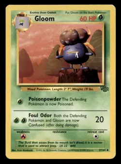 Gloom 37/64 Uncommon Jungle Pokemon Unlimited Moderately Played - Image 1