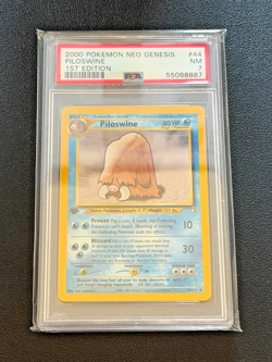 2000 Pokemon Neo Genesis 1st Edition Piloswine #44 PSA 7 NM - Image 1
