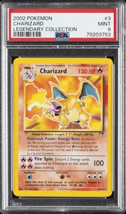 2002 POKEMON LEGENDARY COLLECTION #3 CHARIZARD PSA 9 - Image 1