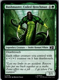 Bushmaster, Coiled Henchman 716 Marvel Super Heroes Magic: The Gathering Foil NM - Image 1