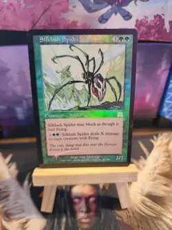 MTG MAGIC THE GATHERING SILKLASH SPIDER - ONSLAUGHT 281/350 FOIL CARD - Image 1