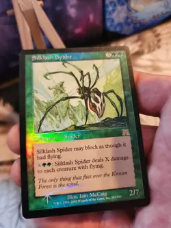 MTG MAGIC THE GATHERING SILKLASH SPIDER - ONSLAUGHT 281/350 FOIL CARD - Image 3
