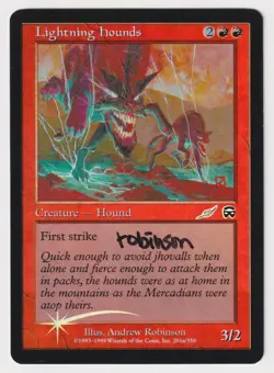 Signed FOIL Lightning Hounds HP Media Promo Artist Andrew Robinson MTG Misprint! - Image 1