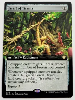 MTG Staff of Titania - Extended Art - The Brother's War Set NM - Image 1