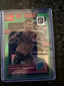 2023 Panini Donruss Optic UFC Anthony Hernandez Rated Rookie Green Prizm #5/5 RC - Image 2