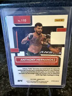 2023 Panini Donruss Optic UFC Anthony Hernandez Rated Rookie Green Prizm #5/5 RC - Image 3