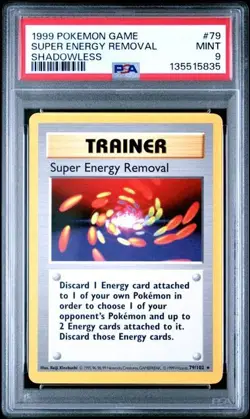 1999 Pokemon Game Shadowless #79 Super Energy Removal PSA 9 MINT - Image 1