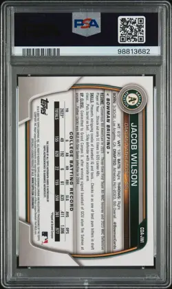 2023 BOWMAN DRAFT CHROME PROSPECT AUTO #CDAJWI JACOB WILSON PSA 10 - Image 2