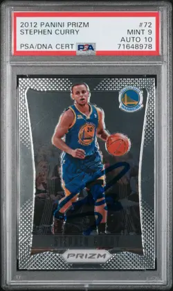 2012 Panini Prizm Stephen Curry #72 PSA 9 Auto 10 - Image 1