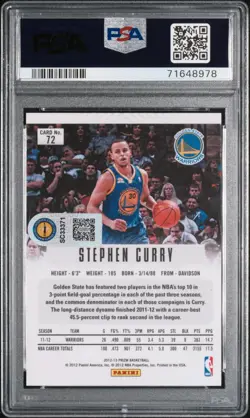 2012 Panini Prizm Stephen Curry #72 PSA 9 Auto 10 - Image 2
