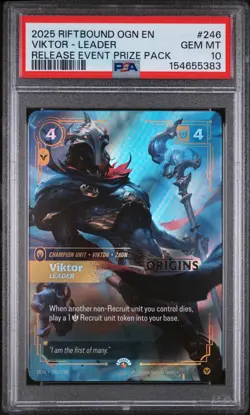 2025 RIFTBOUND: LEAGUE OF LEGENDS OGN-ORIGINS #246 VIKTOR - LEADER PSA 10 - Image 1