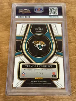 2021 Select Trevor Lawrence Rookie Signature Auto /49 #RSTLR PSA 9 - Image 2