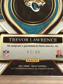 2021 Select Trevor Lawrence Rookie Signature Auto /49 #RSTLR PSA 9 - Image 3