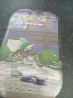 Pokemon TCG Luminous City Mini Factory Sealed Tin Gallade & Goomy Metal Booster - Image 1