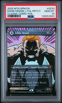 2025 MTG MARVEL'S SPIDER-MAN #0233 EDDIE BROCK/VENOM, LETHAL PROTECTOR PSA 10 - Image 1