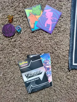 old collection of Pokemon cards (used) with some accessories(dices, covers, etc) 636996769661 - Image 1