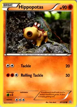 Hippopotas 87/160 Primal Clash Pokemon Card NM TCG singles Near Mint English - Image 1
