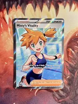 Misty’s Vitality 111/084 Pitch Black Pokemon Full Art Ultra Rare Trainer Card 💧 - Image 1