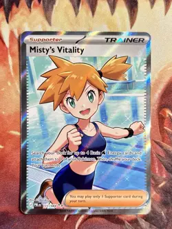 Misty’s Vitality 111/084 Pitch Black Pokemon Full Art Ultra Rare Trainer Card 💧 - Image 2