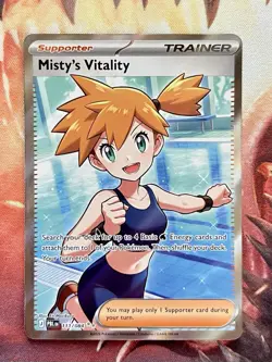 Misty’s Vitality 111/084 Pitch Black Pokemon Full Art Ultra Rare Trainer Card 💧 - Image 3
