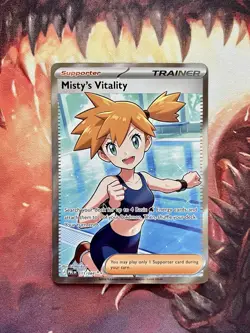 Misty’s Vitality 111/084 Pitch Black Pokemon Full Art Ultra Rare Trainer Card 💧 - Image 4