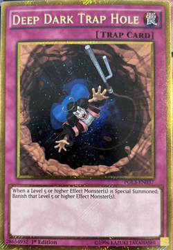 Deep Dark Trap Hole - PGL3-EN037 Gold Secret RARE 1st Edition YuGiOh TCG Card - Image 1