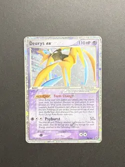 DAMAGED Deoxys ex 98/107 EX Deoxys Ultra Rare Holo Pokemon Card DMG - Image 1