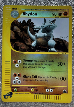 Pokemon TCG Rhydon 29/144 Card Skyridge Reverse Holo LP - Image 1