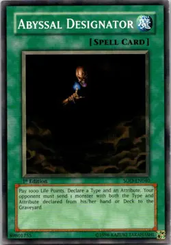 Abyssal Designator SOD-EN040 Yu-Gi-Oh! Card Light Play 1st Edition - Image 1