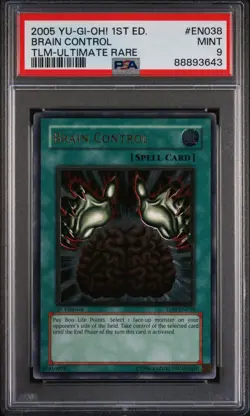 PSA 9 TLM-EN038 Brain Control Ultimate Rare 1st Edition 2005 Yugioh The - Image 1