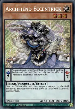 Archfiend Eccentrick - Secret Rare 1st Edition RA04-EN017 - NM - YuGiOh - Image 1