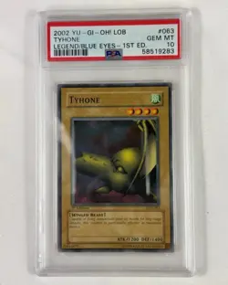 2002 Yu-Gi-Oh! Tyhone LOB 1st Edition Common PSA 10 - Image 1
