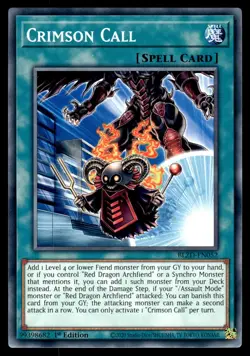 CRIMSON CALL - BLZD-EN052 Common / Short Print Blazing Dominion Yu-Gi-Oh NM - Image 1