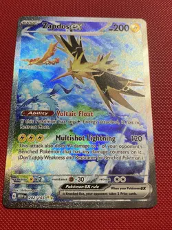 Zapdos ex 202/165 Sv: Scarlet & Violet 151 Pokemon Card TCG Illustration Rare - Image 3