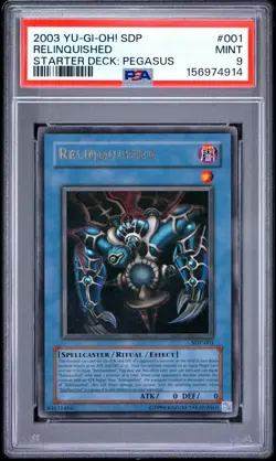 2003 YU-GI-OH! STARTER DECK: PEGASUS #001 RELINQUISHED PSA 9 - Image 1