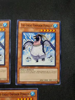 3 X YU-GI-OH THE GREAT EMPEROR PENGUIN 1ST ED COMMON LP GENF-EN037 - Image 3