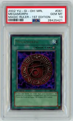 YUGIOH PSA 10 2002 Megamorph MRL-061 Ultra Rare 1st Edition - Image 1